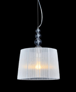 Κρεμαστό Φωτιστικό 1ΧΕ27 Μεταλλικό Χρώμιο Λευκό Καπέλο & Γυαλί ACA DECOR – AD477215