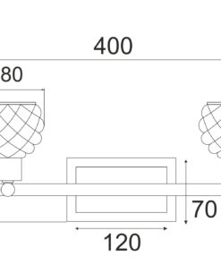 Απλίκα Φωτιστικό Τοίχου/Οροφής 2ΧG9 Μεταλλικό Χρώμιο Κρυσταλιζέ Διάφανο Γυαλί ACA DECOR – AD757142