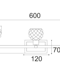 Απλίκα Φωτιστικό Τοίχου/Οροφής 3ΧG9 Μεταλλικό Χρώμιο Κρυσταλιζέ Διάφανο Γυαλί ACA DECOR – AD757143