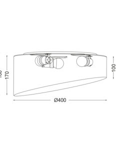 Φωτιστικό Οροφής Πλαφονιέρα 3xE27 Ø400 Υφασμάτινο Καπέλο Μαύρο ACA DECOR – AD8030BK