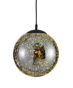 Κρεμαστό Φωτιστικό 1XE27 3D Γυαλί+Μεταλλική Μαύρη Ανάρτηση Φ250 ACA DECOR – AD804225