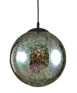 Κρεμαστό Φωτιστικό 1XE27 3D Γυαλί + Μεταλλική Μαύρη Ανάρτηση Φ300 ACA DECOR – AD804230