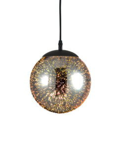 Κρεμαστό Φωτιστικό 1XE27 3D Γυαλί+Μεταλλική Μαύρη Ανάρτηση Φ200 ACA DECOR – AD804320