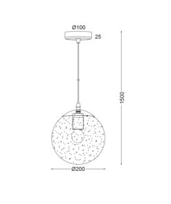 Κρεμαστό Φωτιστικό 1XE27 3D Γυαλί+Μεταλλική Μαύρη Ανάρτηση Φ200 ACA DECOR – AD804320