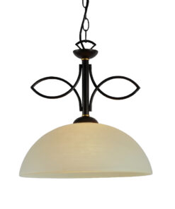 Κρεμαστό Φωτιστικό 1ΧE27 Μεταλλικό Σκούρο Καφέ Γυαλί Μελί ACA DECOR – AD89061