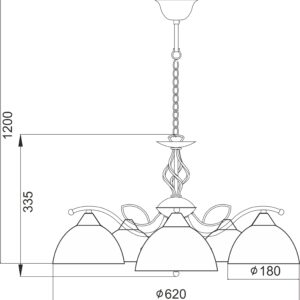 Κρεμαστό Φωτιστικό 5xE27 Μεταλλικό Σκούρο Καφέ Γυαλί Μελί ACA DECOR – AD89065B