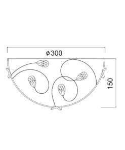 ΑΠΛΙΚΑ 1ΧΕ27 ΜΕ ΚΡΥΣΤΑΛΛΟ Φ30CM ANYA ACA DECOR – AD998050