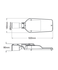 LED STREET LUMINAIRE 120W 16800LM 4000K 150⁰ x 75⁰ CLASS II IP66 10kV 230V AC IP66 ACA – ALIX12040