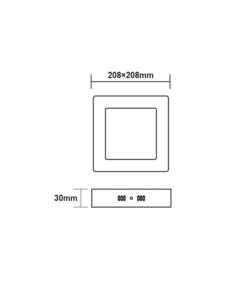 LED Πάνελ Τετράγωνο Επιφανειακό Λευκό 18W Θερμό 3000Κ 22.5×22.5 ACA – ARCA1830SW