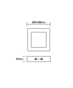 LED Πάνελ Τετράγωνο Επιφανειακό Λευκό 24W Ψυχρό 6500Κ 28.8×28.8 ACA – ARCA2465SW