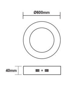 LED Πάνελ Στρογγυλό Επιφανειακό 48W Θερμό 3000Κ ø600 ACA – ARCA4830RW