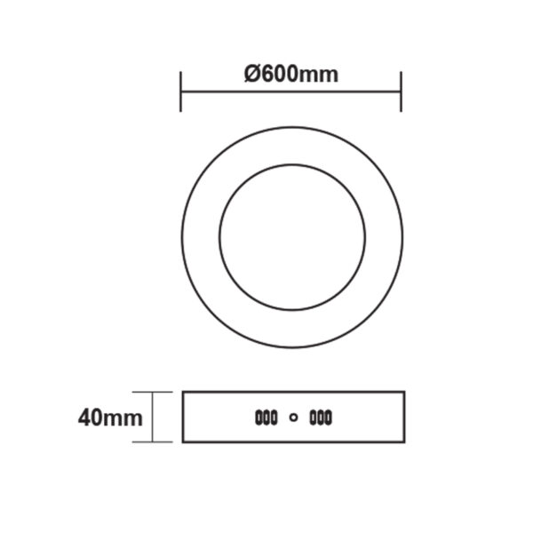 LED Πάνελ Στρογγυλό Επιφανειακό 48W Θερμό 3000Κ ø600 ACA – ARCA4830RW