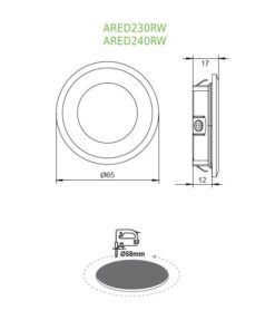 LED Πάνελ Στρογγυλό Λευκό 2W ACA Θερμό 3000K IP44 – ARED230RW
