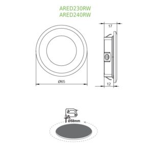 LED Πάνελ Στρογγυλό Λευκό 2W ACA Θερμό 3000K IP44 – ARED230RW