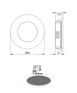 LED Πάνελ Στρογγυλό Νίκελ Ματ 2W 6000K 170Lm 230V AC 100° Ra80 ACA – ARED260RNM