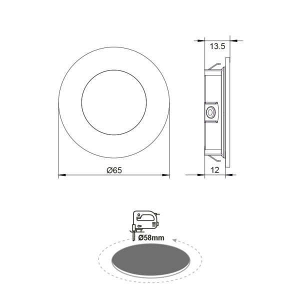 LED Πάνελ Στρογγυλό Νίκελ Ματ 2W 6000K 170Lm 230V AC 100° Ra80 ACA – ARED260RNM