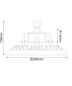 LED Καμπάνα ASTREK Μαύρη Dimmable 1-10V 100W 15000lm 5000K 90° IP65 ACA – ASTREK10050NH