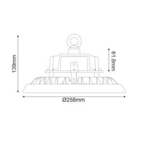 LED Καμπάνα ASTREK Μαύρη Dimmable 1-10V 100W 15000lm 5000K 90° IP65 ACA – ASTREK10050NH