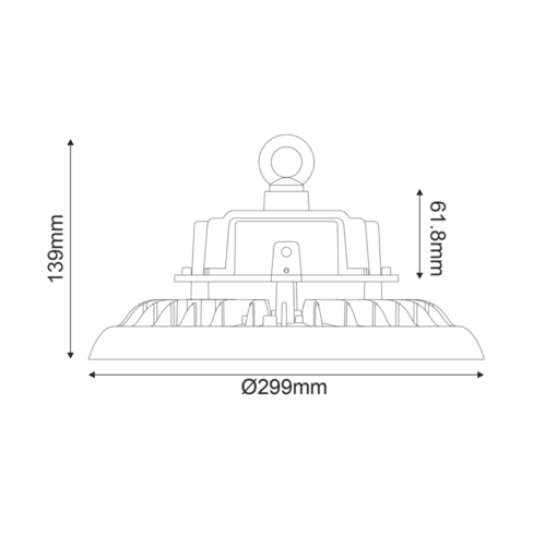 LED Καμπάνα Μαύρη ASTREK DIM 1-10V 150W 22500lm 5000K 90° IP65 ACA – ASTREK15050H