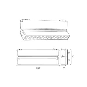 Sun Light ΦΩΤΙΣΤΙΚΑ-ΓΡΑΜΜΙΚΑ-ΜΑΓΝΗΤΙΚΗΣ ΡΑΓΑΣ-48V-ΜΑΥΡΟ ΧΡΩΜΑ-ARION-12GR-SM