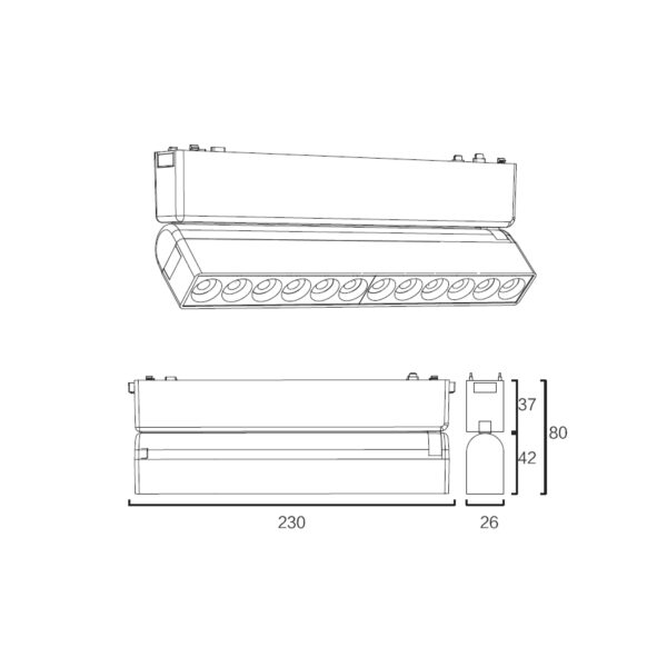 Sun Light ΦΩΤΙΣΤΙΚΑ-ΓΡΑΜΜΙΚΑ-ΜΑΓΝΗΤΙΚΗΣ ΡΑΓΑΣ-48V-ΜΑΥΡΟ ΧΡΩΜΑ-ARION-12GR-SM