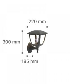 it-Lighting Avalanche 1xE27 Outdoor Wall Lamp Black D:22cmx30cm (80201214)