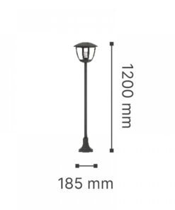 it-Lighting Avalanche 1xE27 Outdoor Pole Light Black D:120cmx18.5cm (80500114)