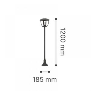 it-Lighting Avalanche 1xE27 Outdoor Pole Light Black D:120cmx18.5cm (80500114)
