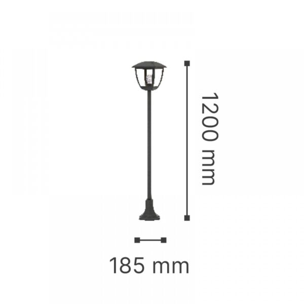 it-Lighting Avalanche 1xE27 Outdoor Pole Light Black D:120cmx18.5cm (80500114)