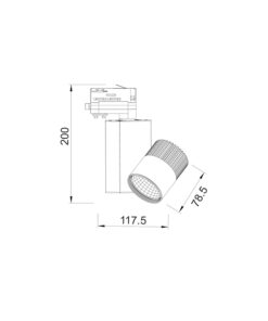 ΓΚΡΙ LED COB ΦΩΤΙΣΤΙΚΟ ΡΑΓΑΣ ΤΡΙΦΑΣΙΚΗ 4 ΚΑΛΩΔΙΩΝ 15W 4000K 36° 1150LM 230V Ra80 ACA – BIENAL1540G2