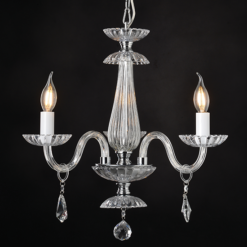 ACA DECOR – Κρεμαστό Φωτιστικό 3ΧΕ14 Διάφανο Κρύσταλλο + Χρώμιο Μέταλλο Φ49ΧΗ173cm
