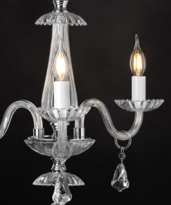 ACA DECOR   – Κρεμαστό Φωτιστικό 3ΧΕ14 Διάφανο Κρύσταλλο + Χρώμιο Μέταλλο Φ49ΧΗ173cm