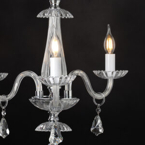 ACA DECOR   – Κρεμαστό Φωτιστικό 3ΧΕ14 Διάφανο Κρύσταλλο + Χρώμιο Μέταλλο Φ49ΧΗ173cm
