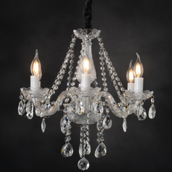 ACA DECOR – Κρεμαστό Φωτιστικό 6ΧΕ14 Διάφανο Κρύσταλλο + Χρώμιο Μέταλλο Φ51ΧH162cm
