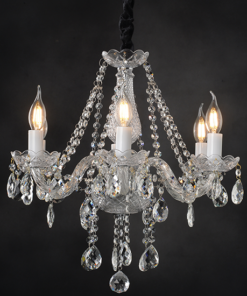 ACA DECOR – Κρεμαστό Φωτιστικό 6ΧΕ14 Διάφανο Κρύσταλλο + Χρώμιο Μέταλλο Φ51ΧH162cm