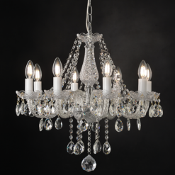 ACA DECOR – Κρεμαστό Φωτιστικό 8ΧΕ14 Διάφανο Κρύσταλλο + Χρώμιο Μέταλλο Φ57ΧΗ162cm