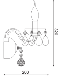 ACA DECOR   – Επίτοιχο Φωτιστικό 1ΧΕ14 Φιμέ Κρύσταλλο + Χρώμιο Μέταλλο 20X32cm