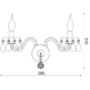 ACA DECOR   – Επίτοιχο Φωτιστικό 2ΧΕ14 Φιμέ Κρύσταλλο + Χρώμιο Μέταλλο 38X31cm