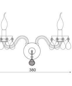 ACA DECOR   – Επίτοιχο Φωτιστικό 2ΧΕ14 Λευκό Κρύσταλλο + Χρώμιο Μέταλλο 38X31cm
