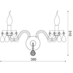 ACA DECOR   – Επίτοιχο Φωτιστικό 2ΧΕ14 Λευκό Κρύσταλλο + Χρώμιο Μέταλλο 38X31cm