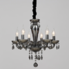 ACA DECOR  – Κρεμαστό Φωτιστικό 6ΧΕ14 Φιμέ Κρύσταλλο + Χρώμιο Μέταλλο Φ45ΧΗ168cm