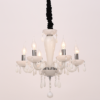 ACA DECOR  – Κρεμαστό Φωτιστικό 6ΧΕ14 Λευκό Κρύσταλλο + Χρώμιο Μέταλλο Φ45ΧΗ168cm