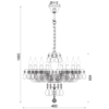 ACA DECOR  – Κρεμαστό Φωτιστικό 8ΧΕ14 Λευκό Κρύσταλλο + Χρώμιο Μέταλλο Φ49ΧΗ168cm