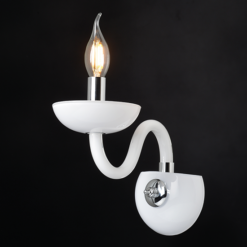 ACA DECOR – Επίτοιχο Φωτιστικό 1ΧΕ14 Λευκό Κρύσταλλο + Χρώμιο Μέταλλο 22X30cm