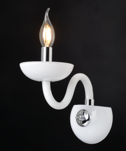 ACA DECOR – Επίτοιχο Φωτιστικό 1ΧΕ14 Λευκό Κρύσταλλο + Χρώμιο Μέταλλο 22X30cm