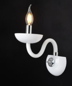 ACA DECOR   – Επίτοιχο Φωτιστικό 1ΧΕ14 Λευκό Κρύσταλλο + Χρώμιο Μέταλλο 22X30cm