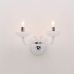 ACA DECOR – Επίτοιχο Φωτιστικό 2ΧΕ14 Λευκό Κρύσταλλο + Χρώμιο Μέταλλο 40X30cm