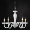 ACA DECOR  – Κρεμαστό Φωτιστικό 5ΧΕ14 Λευκό Κρύσταλλο + Χρώμιο Μέταλλο Φ69ΧΗ168cm