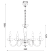 ACA DECOR  – Κρεμαστό Φωτιστικό 5ΧΕ14 Λευκό Κρύσταλλο + Χρώμιο Μέταλλο Φ69ΧΗ168cm