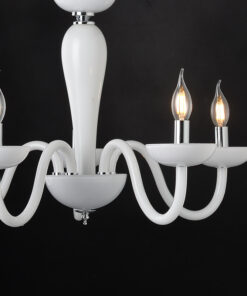 ACA DECOR  – Κρεμαστό Φωτιστικό 5ΧΕ14 Λευκό Κρύσταλλο + Χρώμιο Μέταλλο Φ69ΧΗ168cm